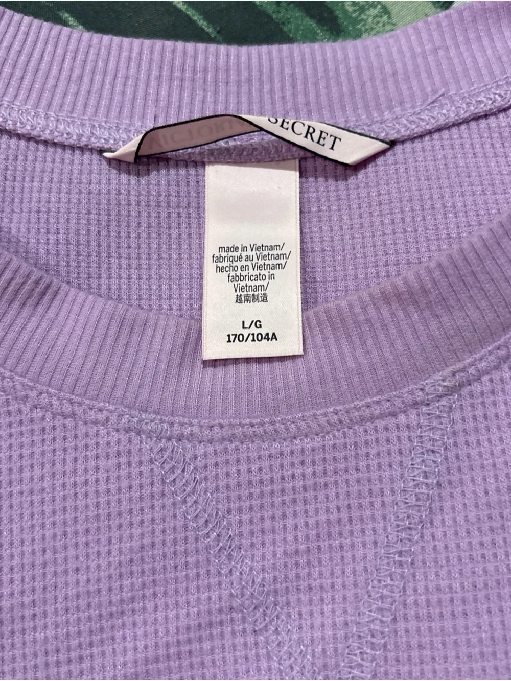 Victoria's Secret Lavender Waffle Knit Long Sleeve Sleep Shirt